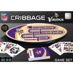 MasterPieces Officially Licensed NFL Minnesota Vikings Wooden Cribbage Game For Adults