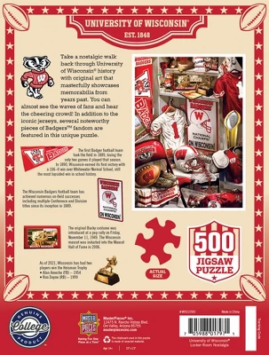 MasterPieces 500 Piece Puzzle - Wisconsin Badgers Locker Room - 15"x21" 5 MasterPieces 500 Piece Puzzle - Wisconsin Badgers Locker Room - 15"x21" - Image 3