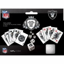 MasterPieces Officially Licensed NFL Las Vegas Raiders 2-Pack Playing Cards & Dice Set For Adults 8 MasterPieces Officially Licensed NFL Las Vegas Raiders 2-Pack Playing Cards & Dice Set For Adults -Games and Puzzles Shop GUEST d7490b5c 06f9 4661 a3df 7bb83e9a25c3