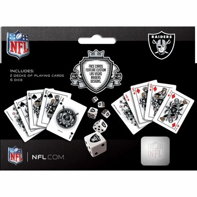 MasterPieces Officially Licensed NFL Las Vegas Raiders 2-Pack Playing Cards & Dice Set For Adults 5 MasterPieces Officially Licensed NFL Las Vegas Raiders 2-Pack Playing Cards & Dice Set For Adults - Image 3