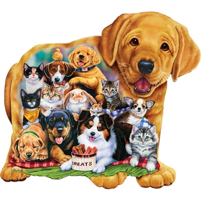MasterPieces 100 Piece Shaped Jigsaw Puzzle - Pets Pals - 14"x19" 4 MasterPieces 100 Piece Shaped Jigsaw Puzzle - Pets Pals - 14"x19" - Image 2