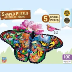 MasterPieces 100 Piece Shaped Jigsaw Puzzle - Garden Gathering - 14"x19"