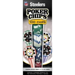 MasterPieces Casino 100 Piece Poker Chip Set - NFL Pittsburgh Steelers