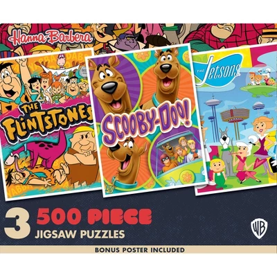MasterPieces Puzzle Bundle - Hanna Barbera 3-Pack 500 Piece Jigsaw Puzzles 3 MasterPieces Puzzle Bundle - Hanna Barbera 3-Pack 500 Piece Jigsaw Puzzles