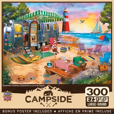 MasterPieces 300 Piece EZ Grip Jigsaw Puzzle - Oceanside Camping - 18"x24" 3 MasterPieces 300 Piece EZ Grip Jigsaw Puzzle - Oceanside Camping - 18"x24"