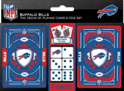 MasterPieces Officially Licensed NFL Buffalo Bills 2-Pack Playing Cards & Dice Set For Adults 3 MasterPieces Officially Licensed NFL Buffalo Bills 2-Pack Playing Cards & Dice Set For Adults
