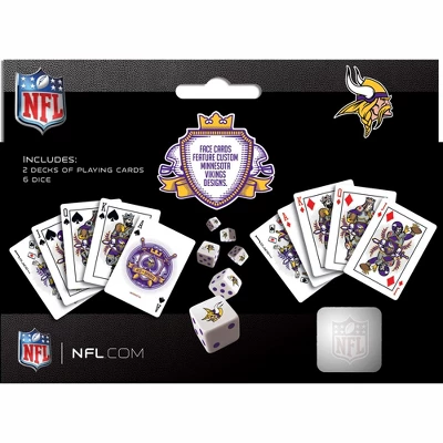 MasterPieces Officially Licensed NFL Minnesota Vikings 2-Pack Playing Cards & Dice Set For Adults 5 MasterPieces Officially Licensed NFL Minnesota Vikings 2-Pack Playing Cards & Dice Set For Adults - Image 3