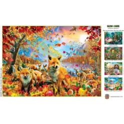 MasterPieces 500 Piece Glow In The Dark Puzzle - Fox And Friends - 15"x21" -Games and Puzzles Shop GUEST ed95d7c9 66fa 4bdd 887d fbf5131659d8