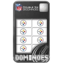 MasterPieces Officially Licensed NFL Pittsburgh Steelers 28 Piece Dominoes Game For Adults