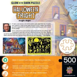 MasterPieces 500 Piece Glow In The Dark Halloween Puzzle - Fright Night -Games and Puzzles Shop GUEST f06053f3 5674 43d8 86bb 910637aae13d