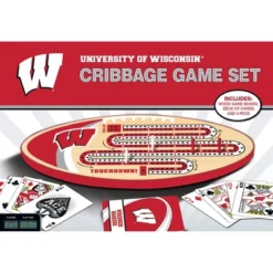 MasterPieces Officially Licensed NCAA Wisconsin Badgers Wooden Cribbage Game For Adults