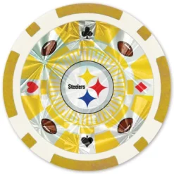 MasterPieces Casino Style 20 Piece 11.5 Gram Poker Chip Set NFL Pittsburgh Steelers Gold Edition
