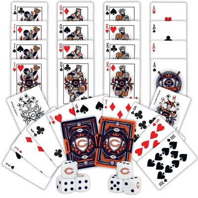MasterPieces Officially Licensed NFL Chicago Bears 2-Pack Playing Cards & Dice Set For Adults 4 MasterPieces Officially Licensed NFL Chicago Bears 2-Pack Playing Cards & Dice Set For Adults - Image 2