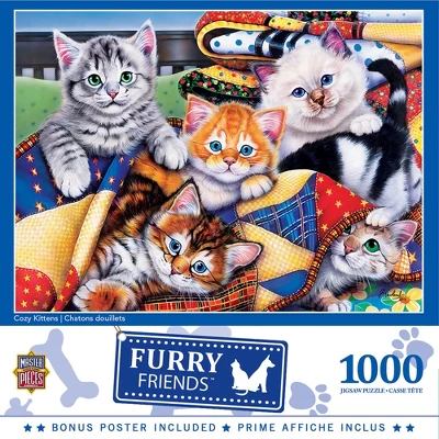 MasterPieces 1000 Piece Jigsaw Puzzle - Cozy Kittens - 19.25"x26.75" 3 MasterPieces 1000 Piece Jigsaw Puzzle - Cozy Kittens - 19.25"x26.75"