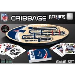 MasterPieces Officially Licensed NFL New England Patriots Wooden Cribbage Game For Adults
