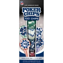 MasterPieces Casino Style 100 Piece Poker Chip Set - NFL Los Angeles Rams