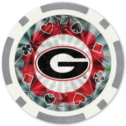 MasterPieces Casino Style 20 Piece 11.5 Gram Poker Chip Set NCAA Georgia Bulldogs Silver Edition